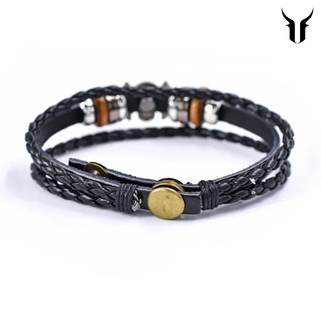 Men's Leather Bracelet: Monkey D Luffy - Pirate Design
