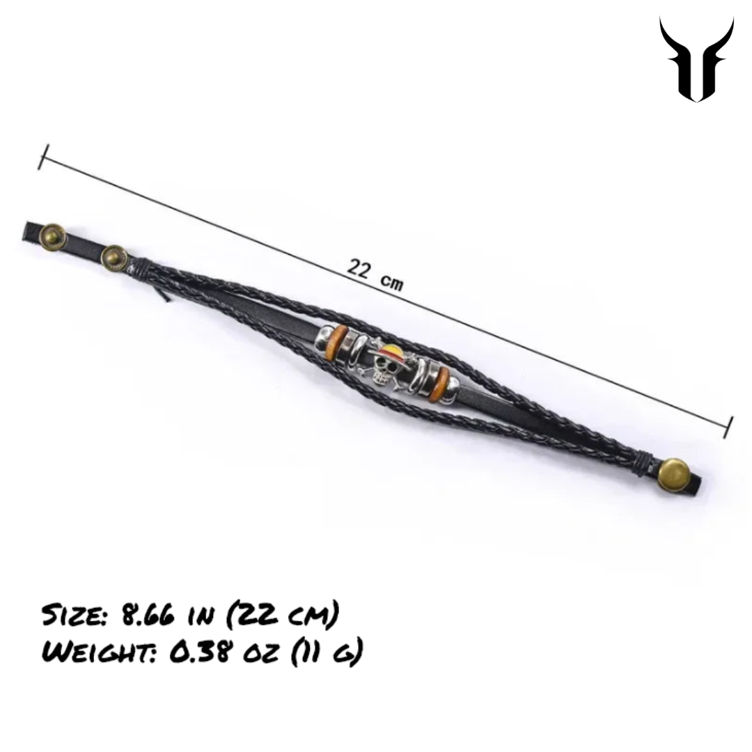 Men's Leather Bracelet: Monkey D Luffy - Pirate Design